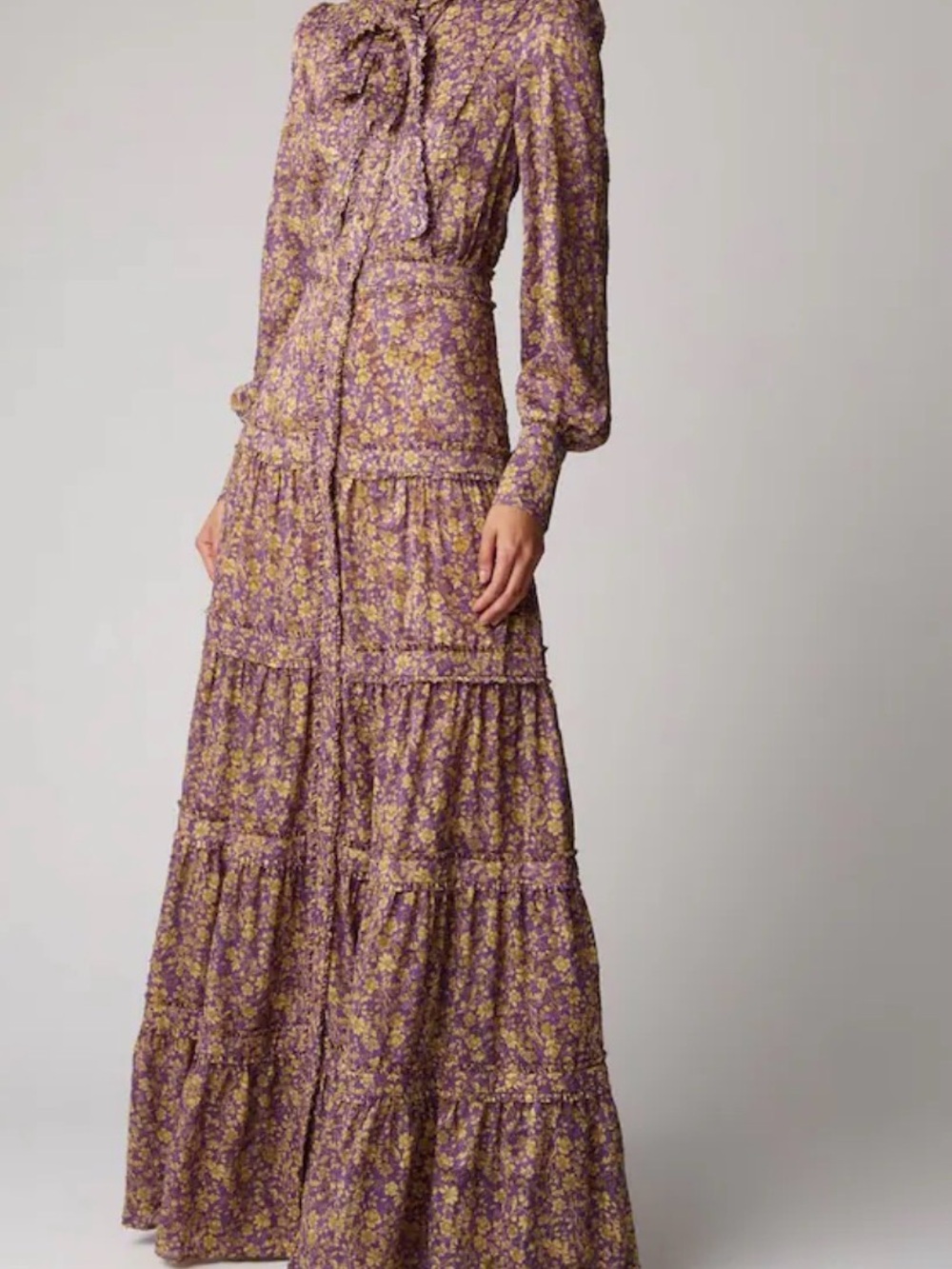 Alexis Purple and Yellow Floral Tiered Maxi Dress